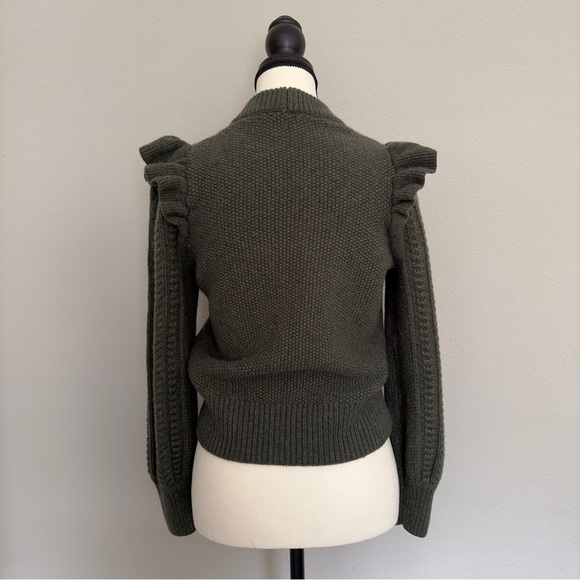 *MADEWELL* Green Pullover Cable Knit S - Picture 4 of 5